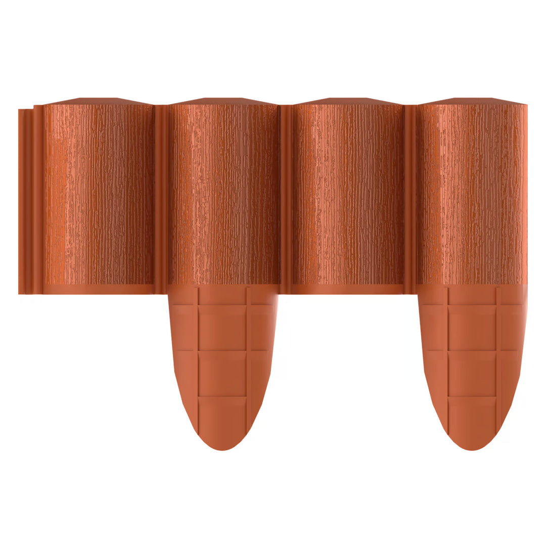 Steccato da giardino Cellfast, effetto legno, resistente al gelo, lunghezza 2,4 m, colore mattone, 34-033