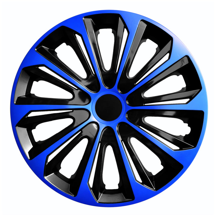 Copricerchi  NRM copriruota duo forte per cerchi in acciaio bicolore Set di 4 copriruota per autoveicoli Adatto alla maggior parte delle marche e dei cerchi in plastica ABS blu/nero 15".