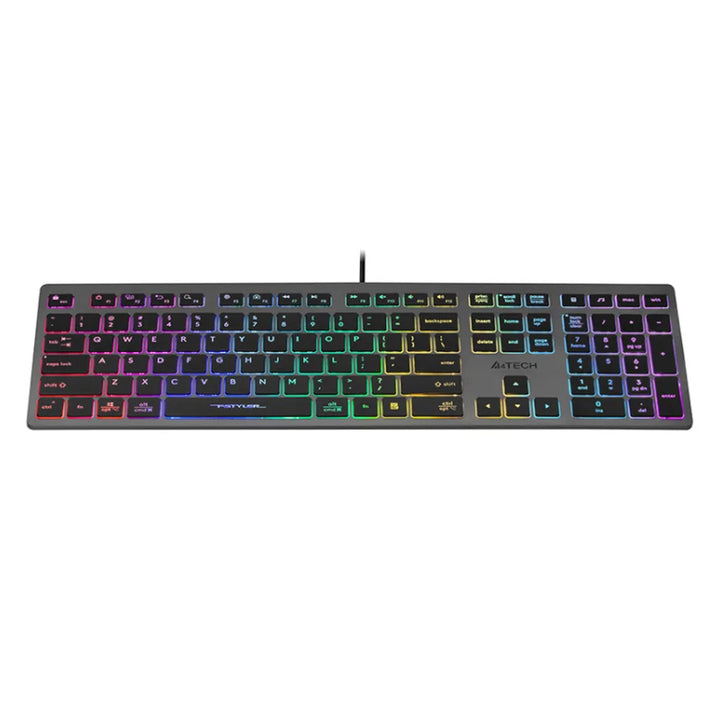 A4Tech FX60H Tastiera da gioco QWERTY 12 tasti multimediali 2x porte USB Porta USB Plug & Play Cablata Lunghezza cavo 1,5 m (retroilluminazione neon)