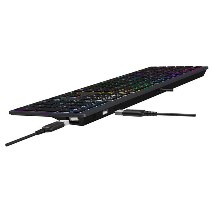 A4Tech FX60H Tastiera da gioco QWERTY 12 tasti multimediali 2x porte USB Porta USB Plug & Play Cablata Lunghezza cavo 1,5 m (retroilluminazione neon)