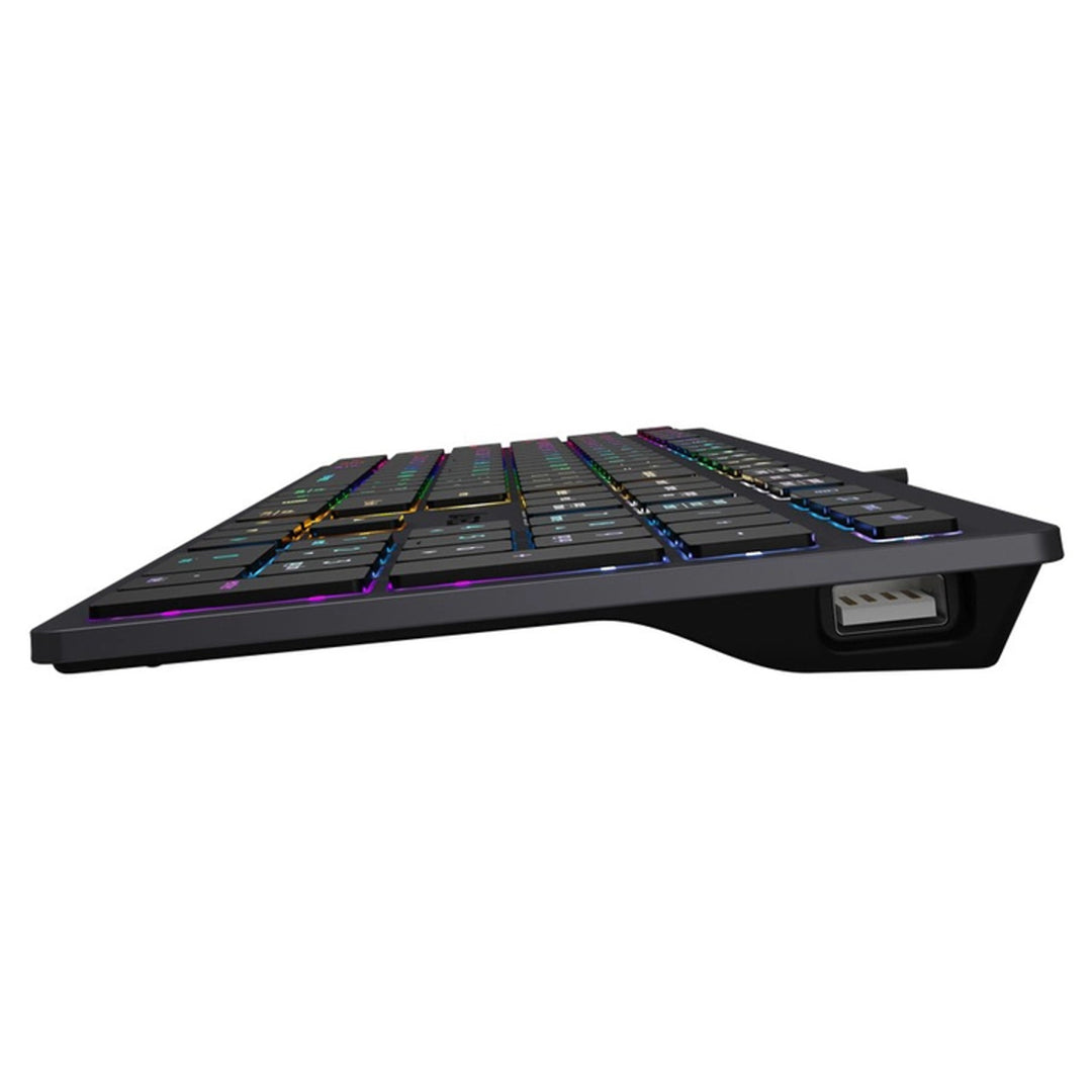 A4Tech FX60H Tastiera da gioco QWERTY 12 tasti multimediali 2x porte USB Porta USB Plug & Play Cablata Lunghezza cavo 1,5 m (retroilluminazione neon)