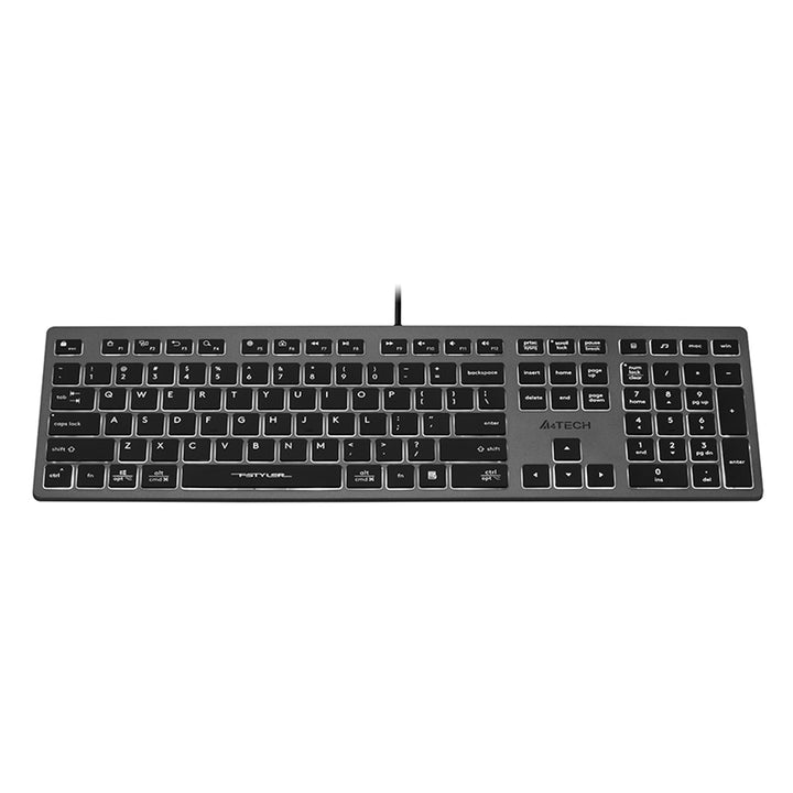 A4tech FX60H Tastiera da gioco QWERTY 12 tasti multimediali 2 porte USB Plug & Play Porta USB cablata Lunghezza cavo 1,5 m (retroilluminazione bianca)