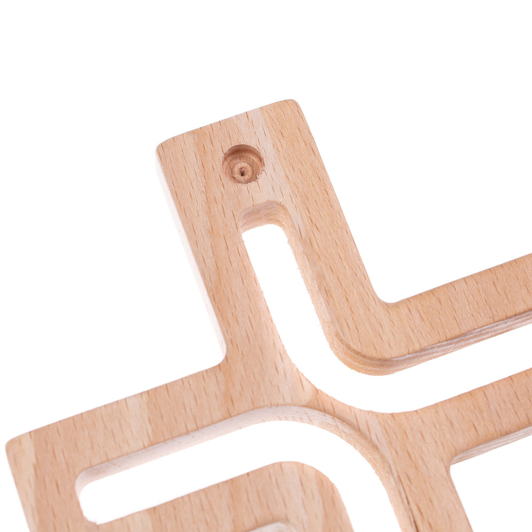 Croce sospesa in legno naturale moderna 25x16x1,6 cm