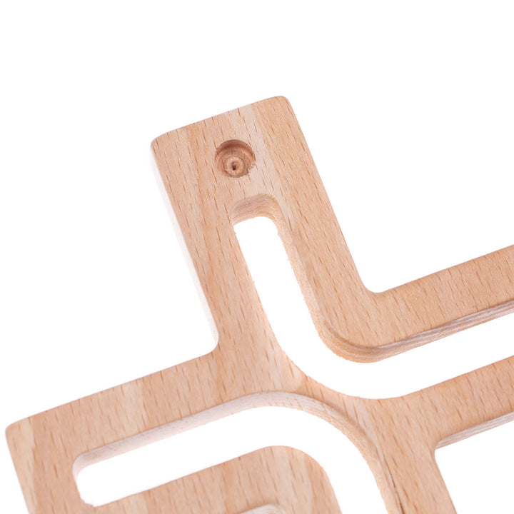 Croce sospesa in legno naturale moderna 25x16x1,6 cm