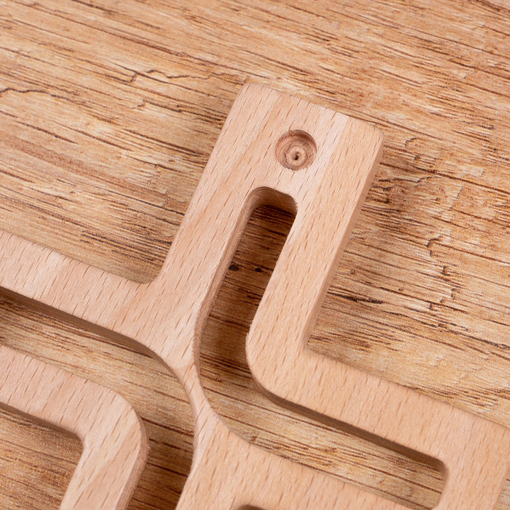 Croce sospesa in legno naturale moderna 25x16x1,6 cm