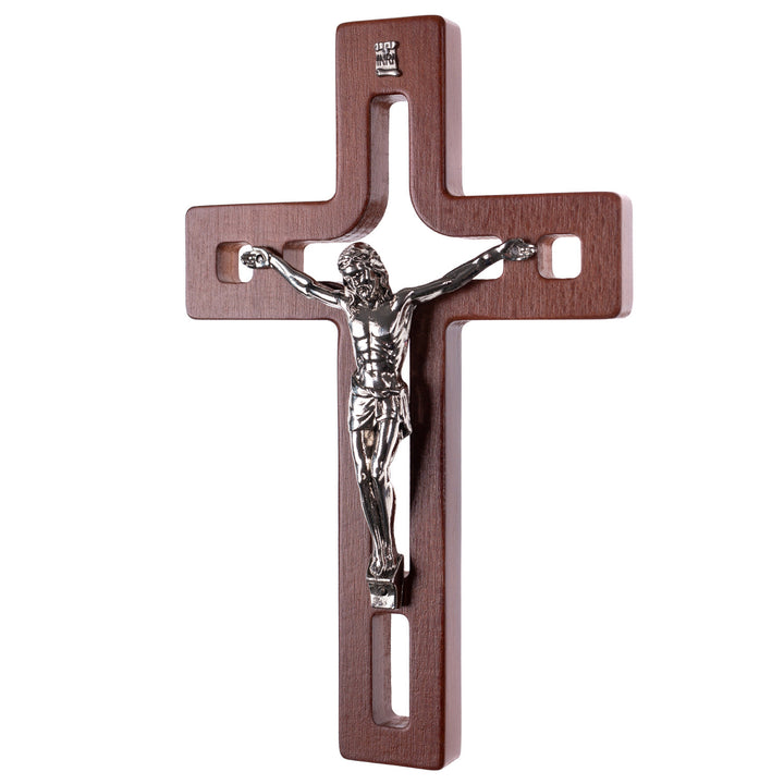 Croce moderna da parete Crice in legno di faggio, colore marrone 25x16x1,6cm