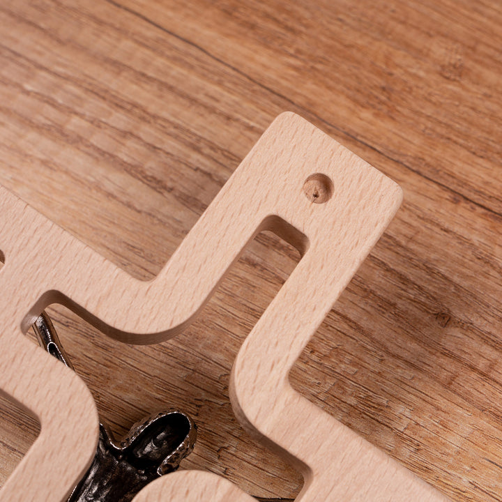 Croce moderna da parete Crice in legno di faggio, colore naturale 30x18x1,8cm