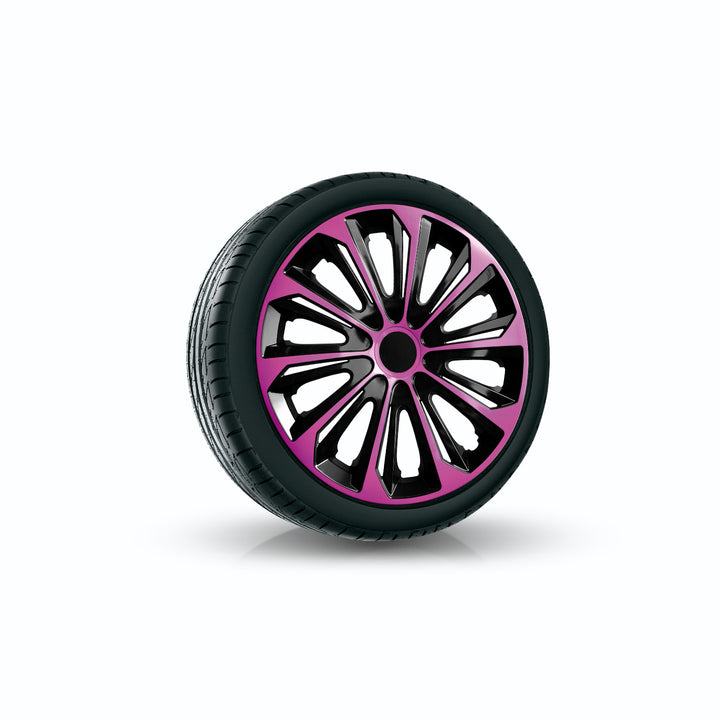 Coprimozzi universali 14'' STRONG DUO rosa/nero 4 pezzi
