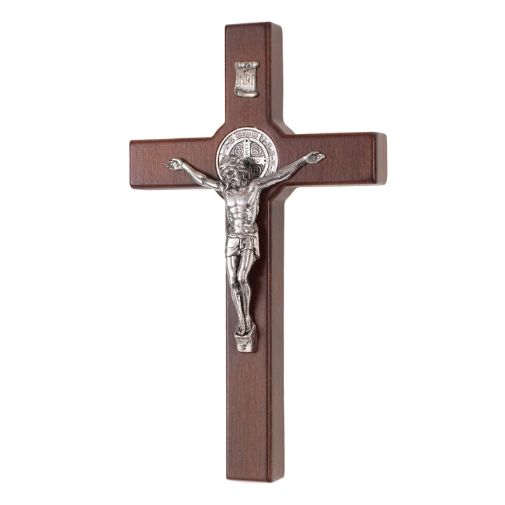 Croce di San Benedetto in legno, colore marrone 22x12x1,8cm