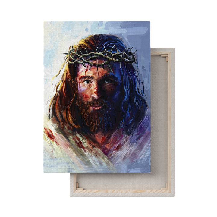 Quadro su tela Gesù Cristo con la corona di spine 30x40cm