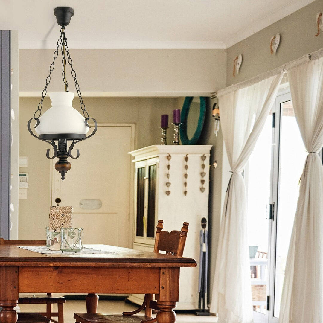 RABALUX PETRONEL lampadario a sospensione 7076 metallo legno vetro