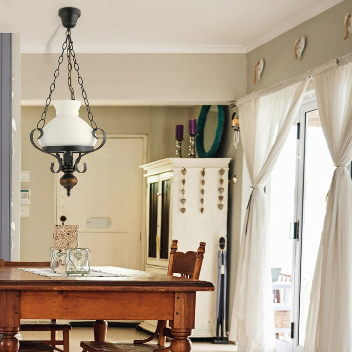 RABALUX PETRONEL lampadario a sospensione 7076 metallo legno vetro