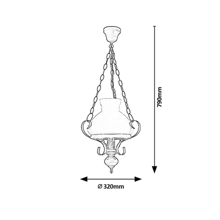 RABALUX PETRONEL lampadario a sospensione 7076 metallo legno vetro