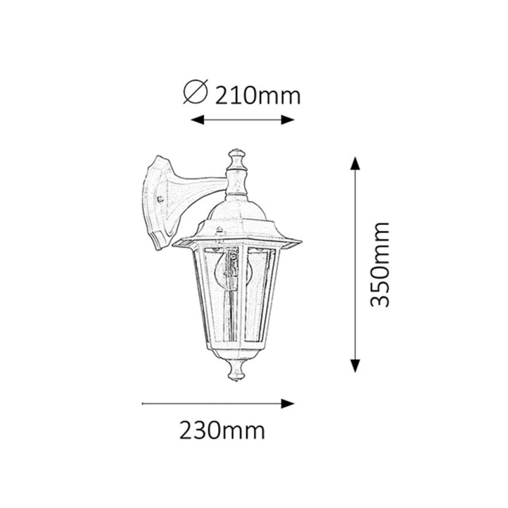 Rabalux Velence 8201 bianco E27 60 W lampada da parete classica da giardino