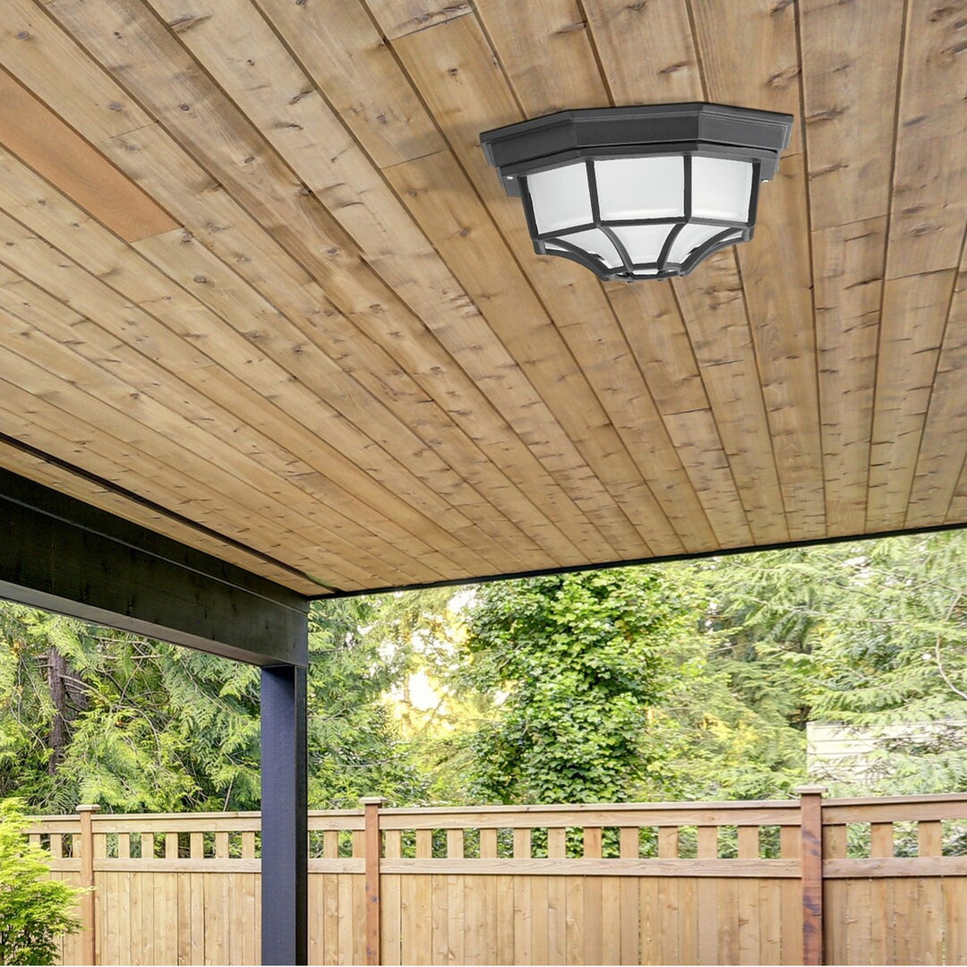 RABALUX MILANO LAMPADA DA SOFFITTO PER ESTERNI 8346 DIFFUSORE IN METALLO E VETRO