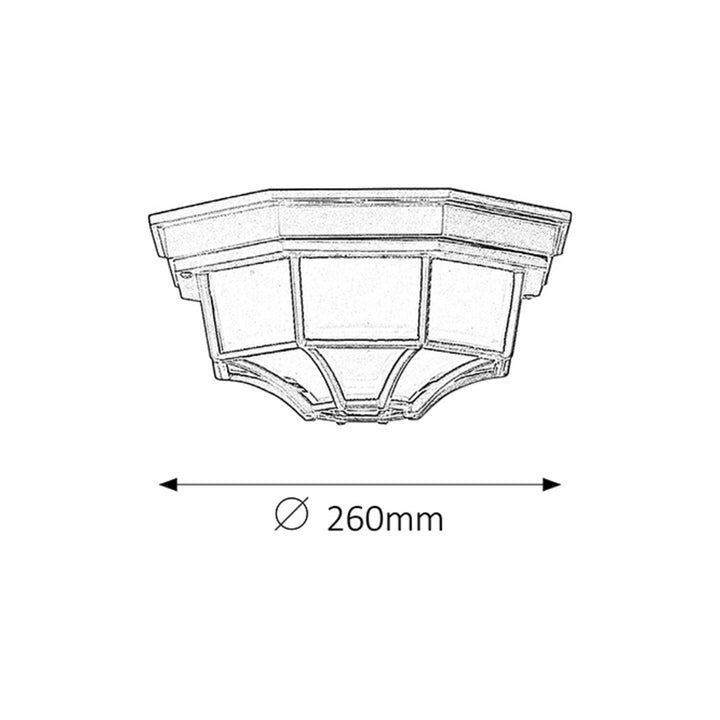 RABALUX MILANO LAMPADA DA SOFFITTO PER ESTERNI 8346 DIFFUSORE IN METALLO E VETRO