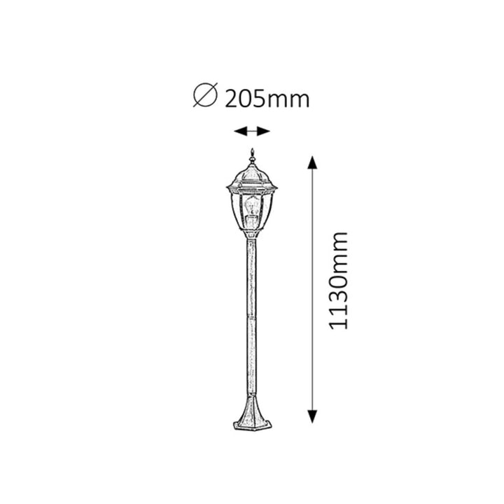 Lampada classica in oro antico Rabalux Toronto E27 60 W IP44