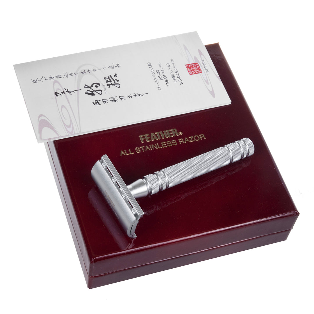 Rasoio da barba Feather AS-D2 e 5 lame in acciaio inossidabile - Qualità giapponese