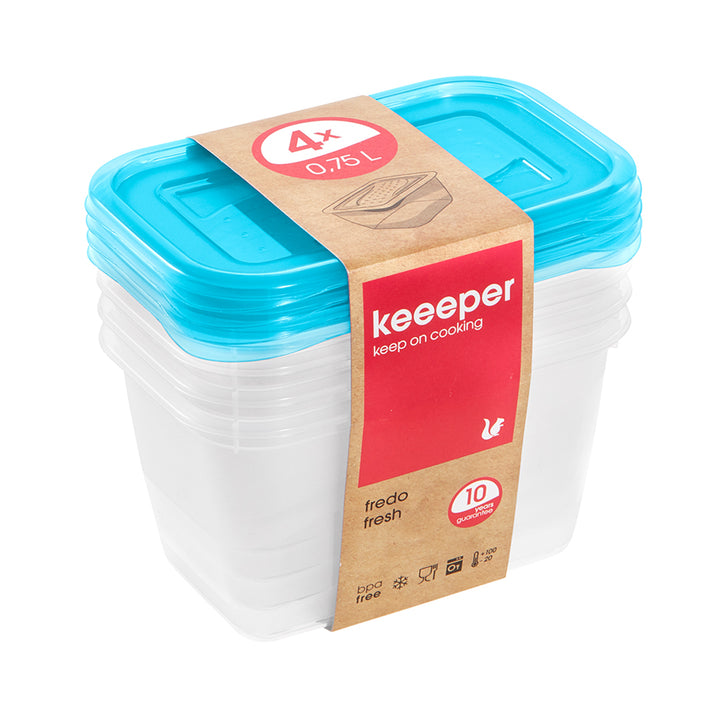 Set di 4 contenitori per alimenti da 0,75 l Keeeper Fredo Fresh