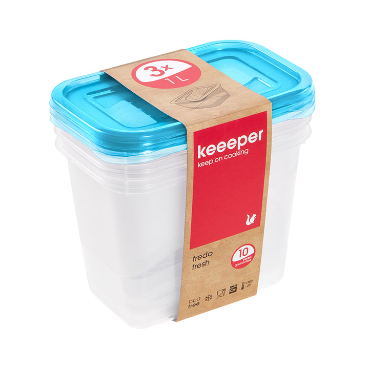 Set di 3 contenitori per alimenti da 1 l Keeeper Fredo Fresh