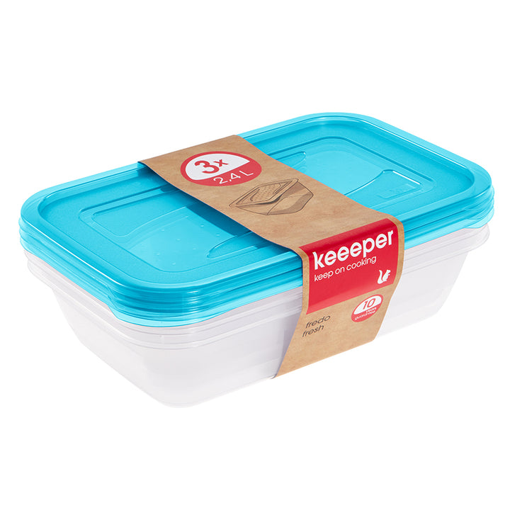 Set di 3 contenitori per alimenti da 2,4 l Keeeper Fredo Fresh