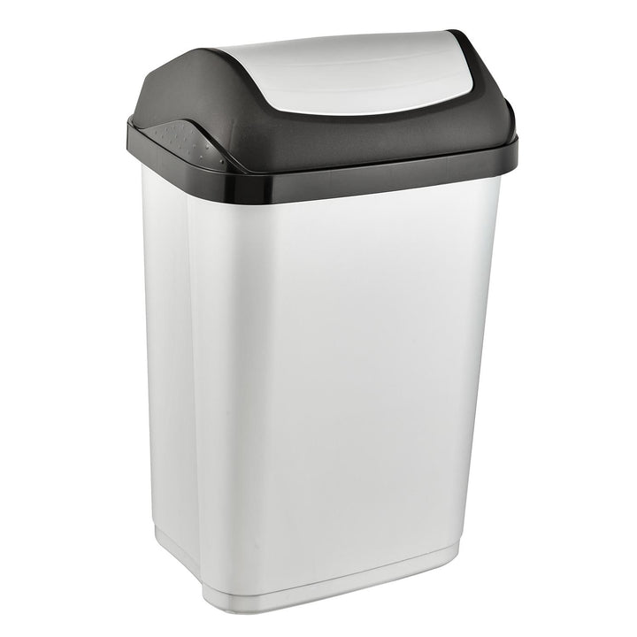 Cestino con coperchio girevole argento chiaro 25l Keeeper
