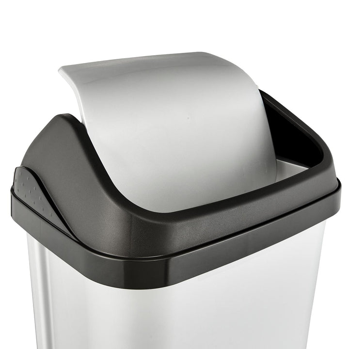 Cestino con coperchio girevole argento chiaro 25l Keeeper