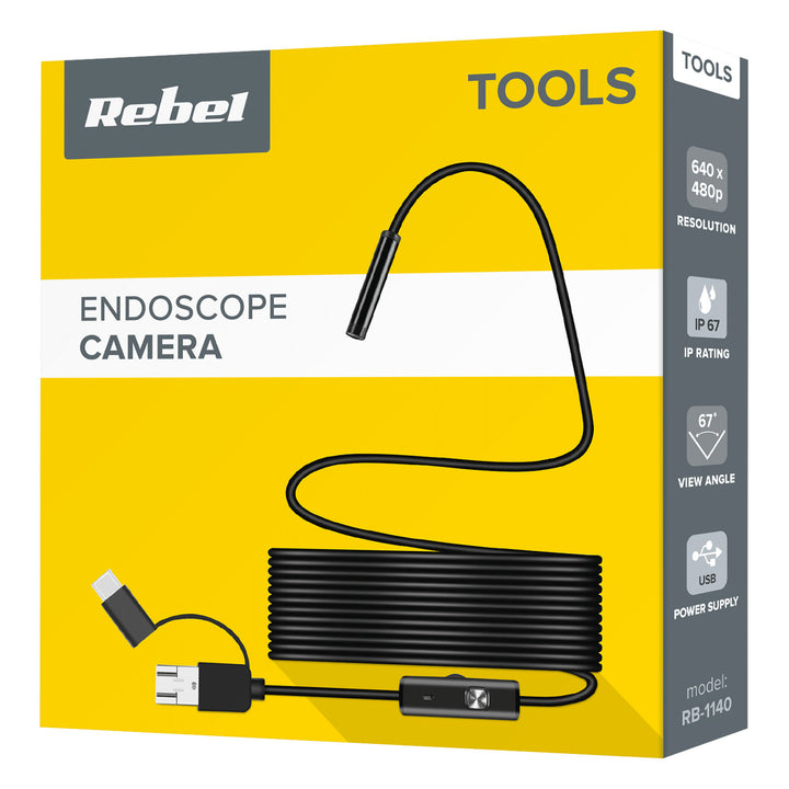 Telecamera di ispezione Rebel, 640 x 480p, IP67, 2 m, RB-1140