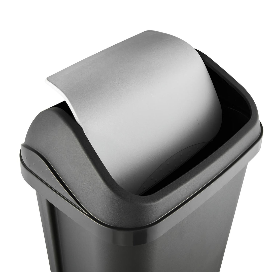 Cestino con coperchio girevole coperchio grafite 25l Keeeper