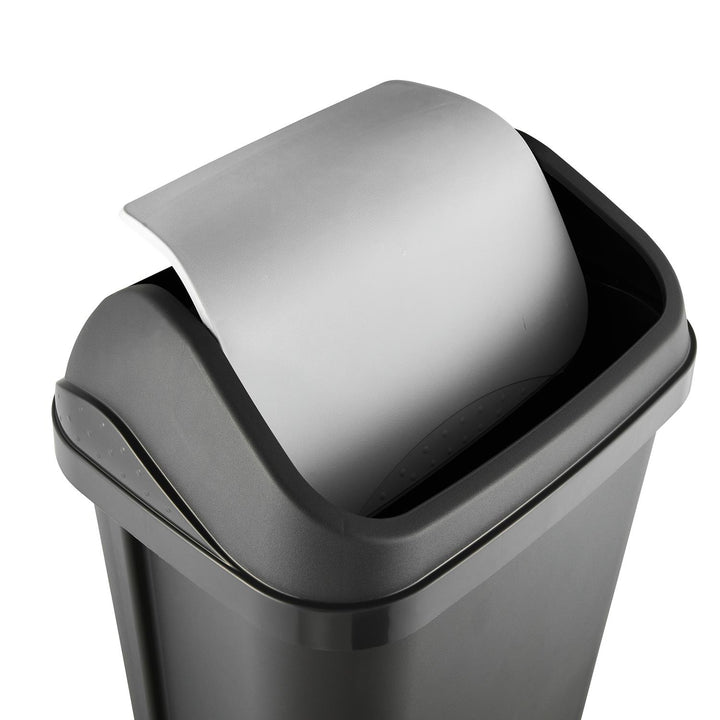 Cestino con coperchio girevole coperchio grafite 25l Keeeper
