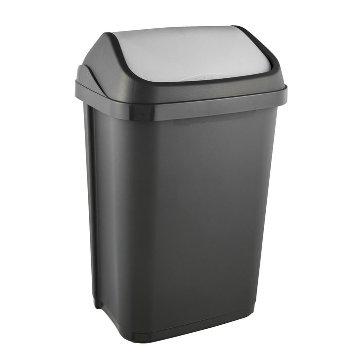 Cestino con coperchio girevole coperchio grafite 25l Keeeper