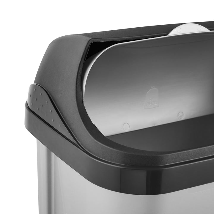Pattumiera Keeeper Rasmus con coperchio girevole. Capacità 25 litri, colore argento