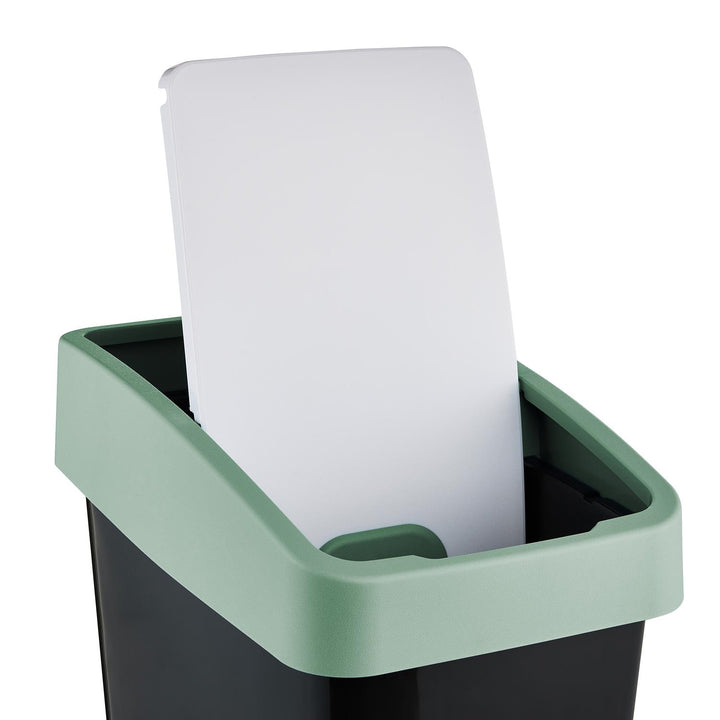 Pattumiera con coperchio a pressione 25l verde Keeeper