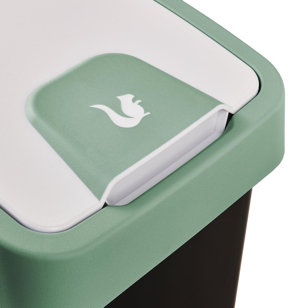 Pattumiera con coperchio a pressione 25l verde Keeeper