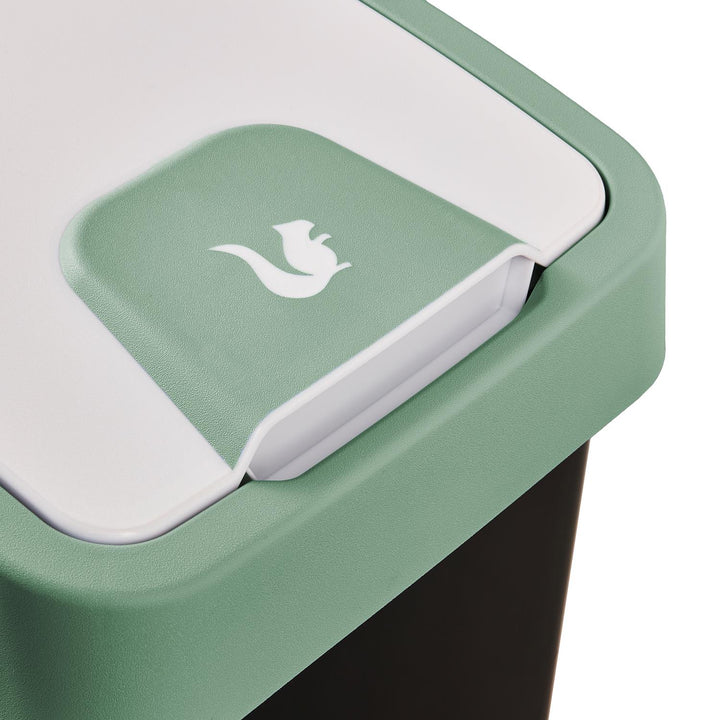 Pattumiera con coperchio a pressione 25l verde Keeeper