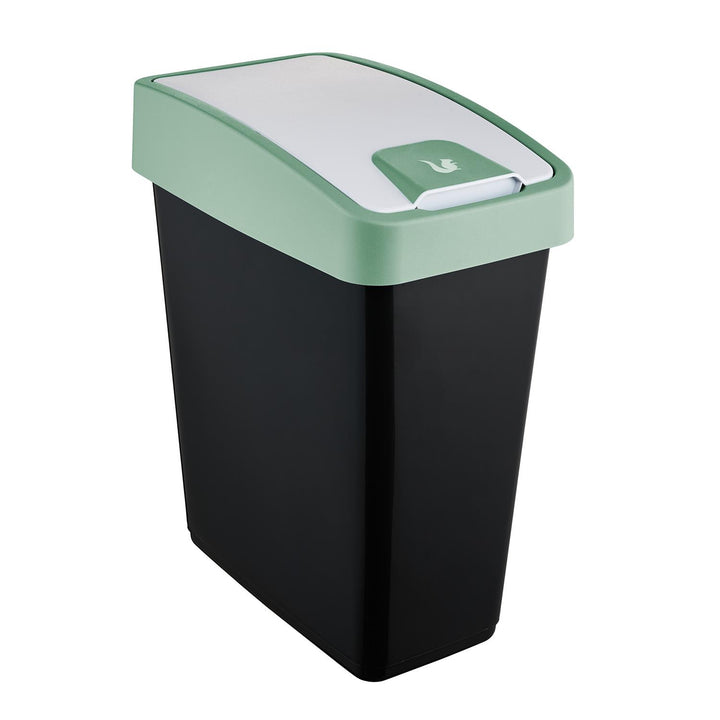 Pattumiera con coperchio a pressione 25l verde Keeeper