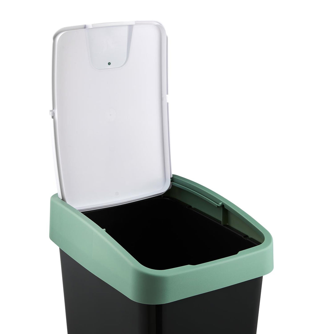 Pattumiera con coperchio a pressione 45l verde Keeeper