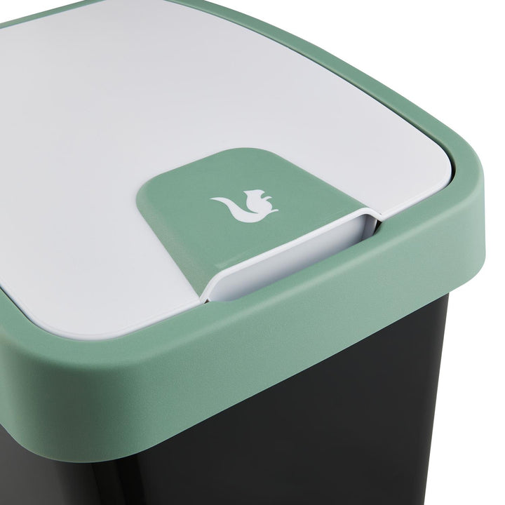 Pattumiera con coperchio a pressione 45l verde Keeeper