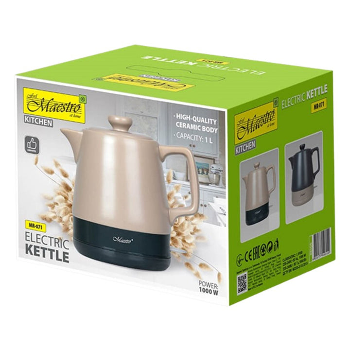 Maestro  MR-071 Bollitore elettrico in ceramica 1l Beige 1000W