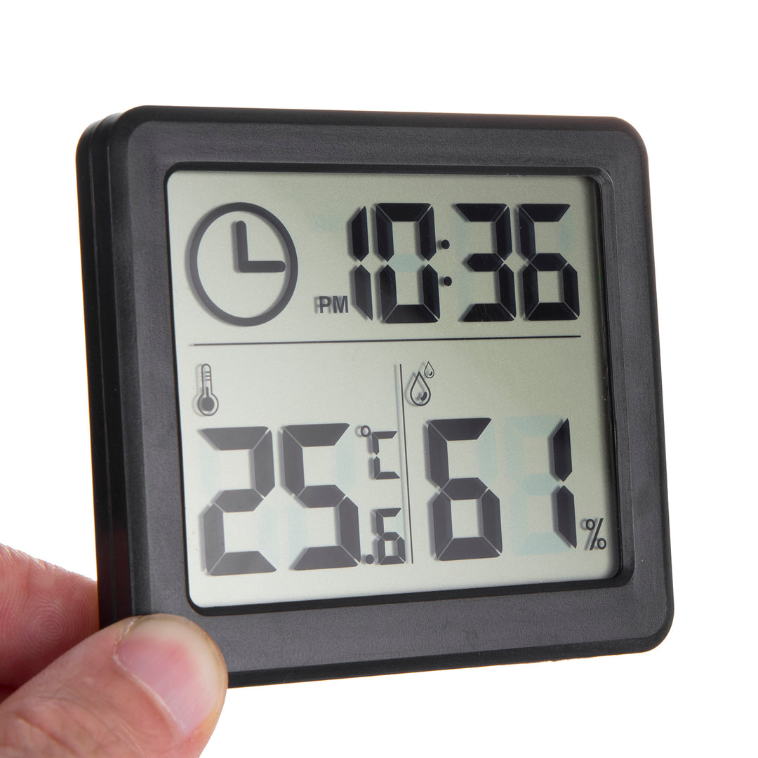 Stazione meteo Termometro/igrometro con funzione orologio, GreenBlue, nero, GB384B