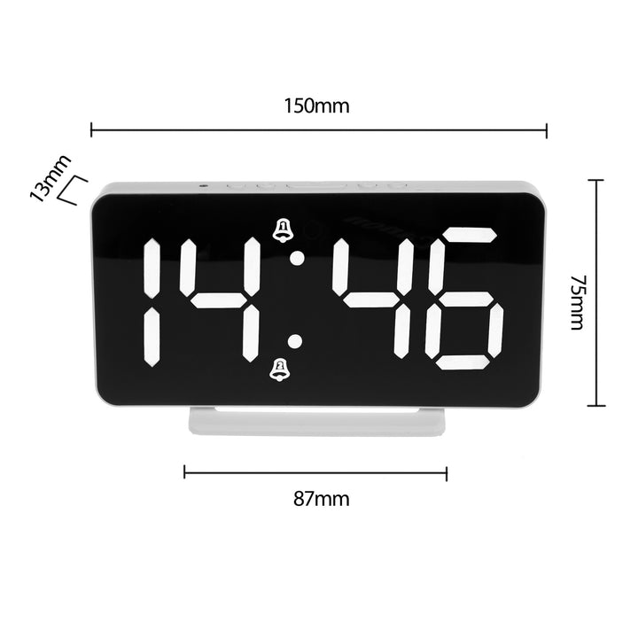 Orologio con funzione di allarme e termometro,GreenBlue, bianco, GB383