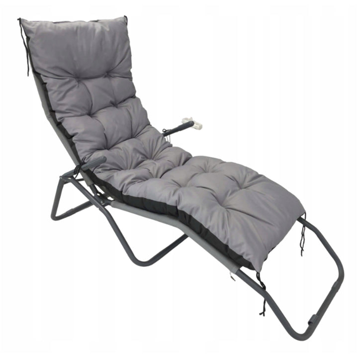 Cuscino per sdraio da giardino Cuscino lettino 180x50cm Impermeabile Codura PVC Grigio