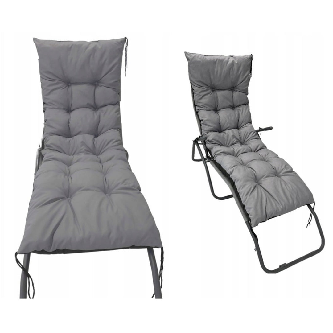 Cuscino per sdraio da giardino Cuscino lettino 180x50cm Impermeabile Codura PVC Grigio