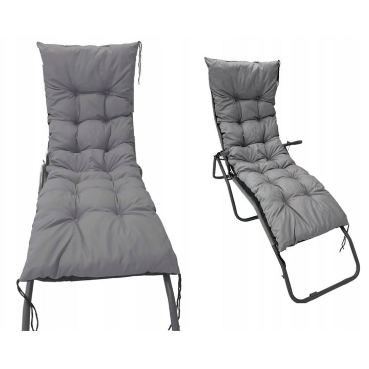 Cuscino per sdraio da giardino Cuscino lettino 180x50cm Impermeabile Codura PVC Grigio