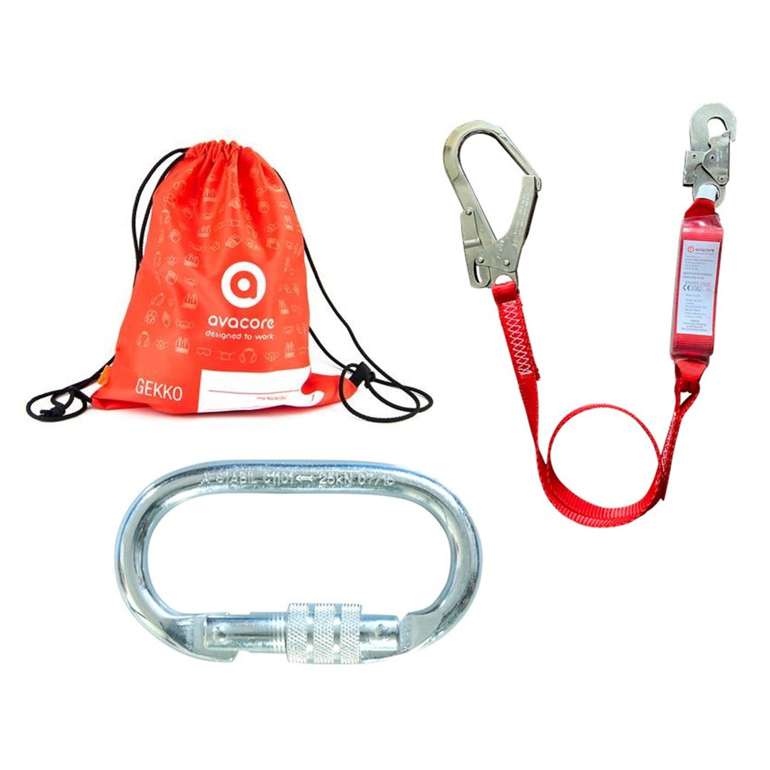 Avacore Gekko Basic Dispositivo anticaduta Kit anticadutacon borsa di trasporto Peso utente Max 100 kg Misura universale