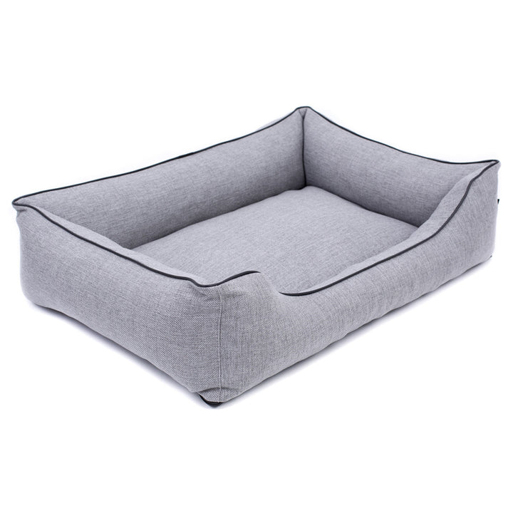 Mestizo Mallorca Comfort Pet Bed Cestino per cani Divano per cani in tessuto resistente (Dimensioni esterne: 80x60cm / Dimensioni interne: 56x40cm, Grigio chiaro/Nero)