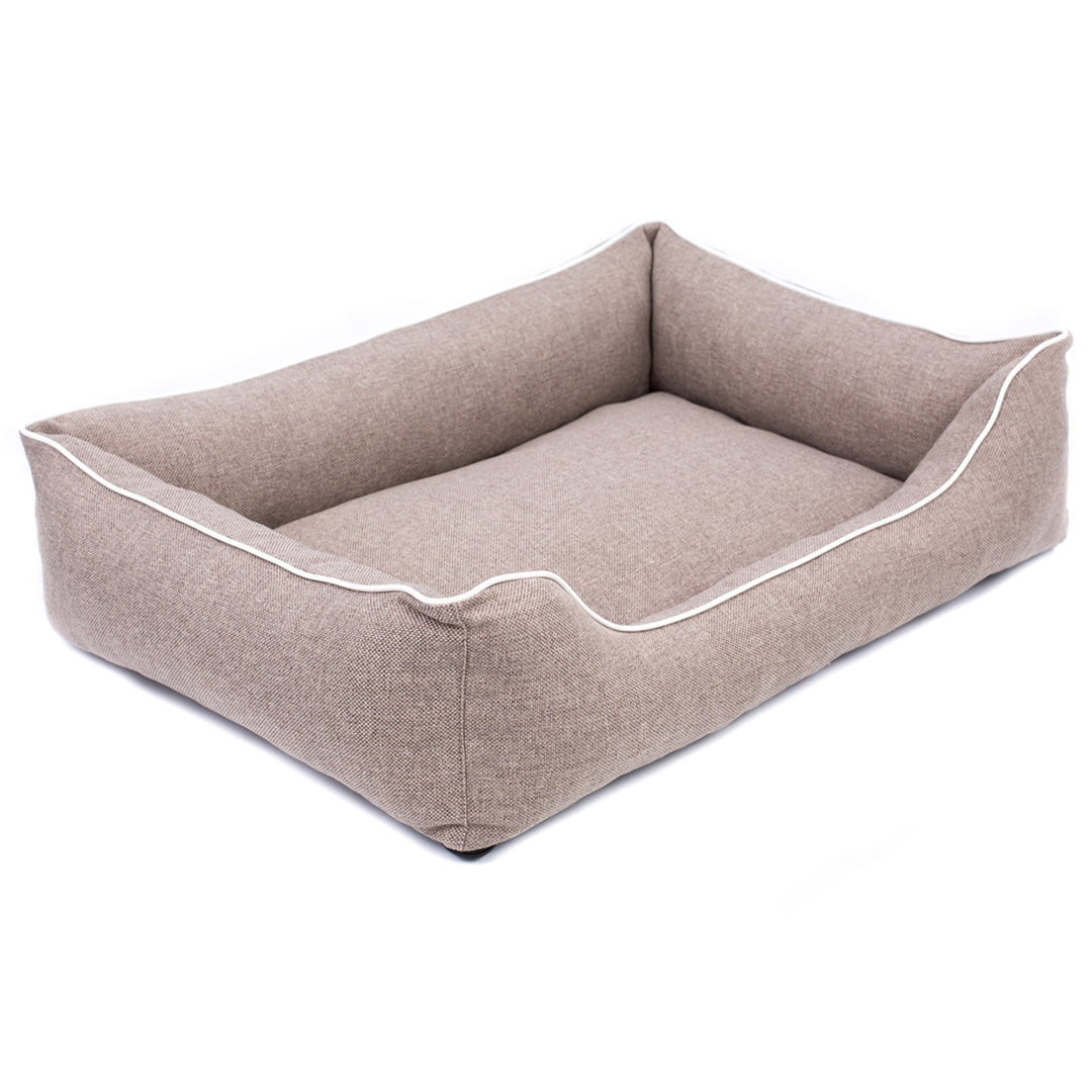 Mestizo Mallorca Letto per cani letto per animali domesticii in tessuto  resistente di rivestimento (dimensioni esterne: 100x75cm / dimensioni interne: 70x53cm, beige/bianco)