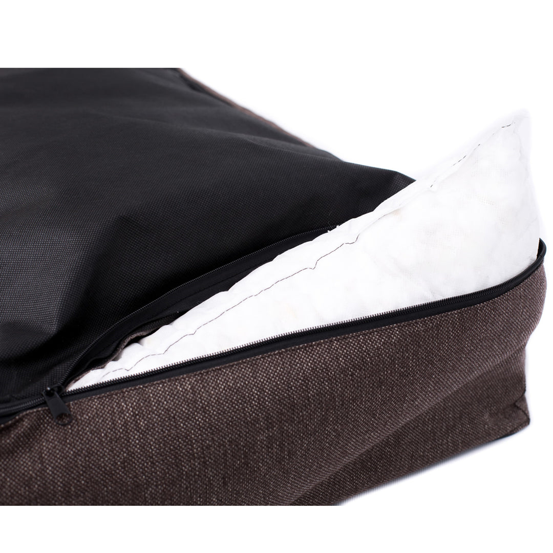 Mestizo Mallorca Comfort Pet Bed Letto per cani Divano per cani in tessuto resistente (Dimensioni esterne: 100x75cm / Dimensioni interne: 70x53cm, Marrone/Nero)