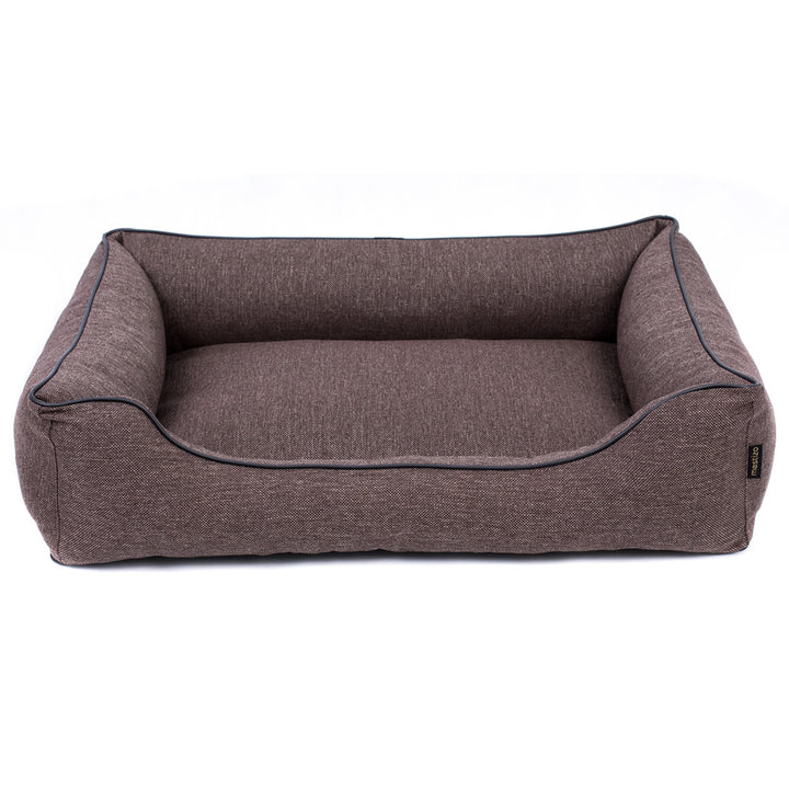 Mestizo Mallorca Comfort Pet Bed Letto per cani Divano per cani in tessuto resistente (Dimensioni esterne: 100x75cm / Dimensioni interne: 70x53cm, Marrone/Nero)
