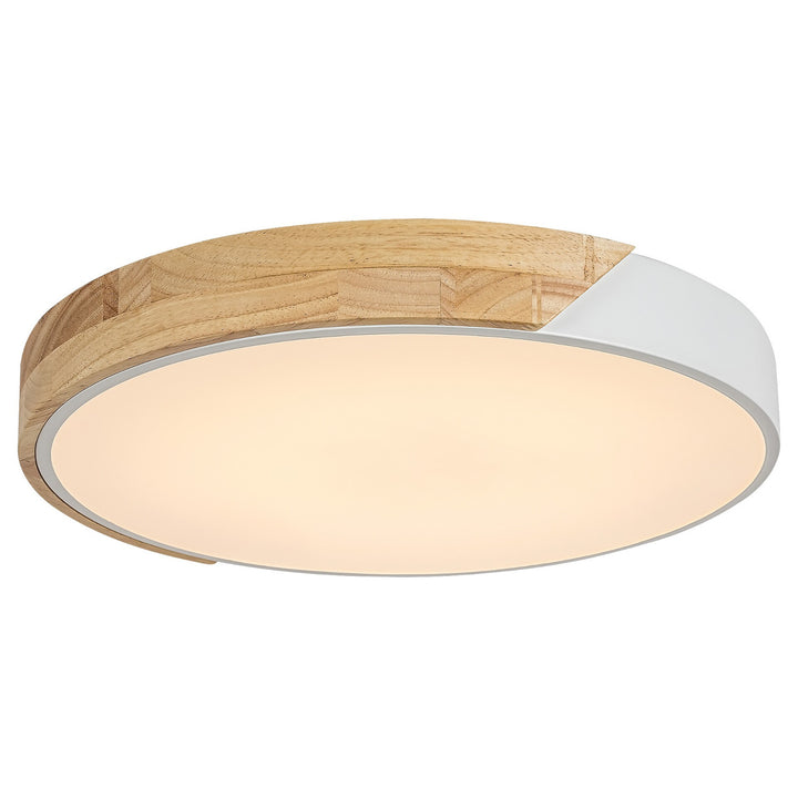 Plafoniera Rabalux Maple 3527 lampada da soffitto bianco opaco 24W in metallo e legno